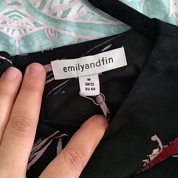 Emily& Fin Heather Retro Pom Pom Gloral A Line Semi Tailored Dress Size 8 - Picture 9 of 12